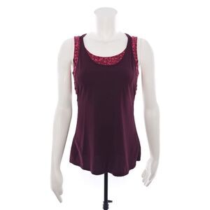 Lululemon Burgundy Built In Bra Athletic Womens Size 6 Tank Top